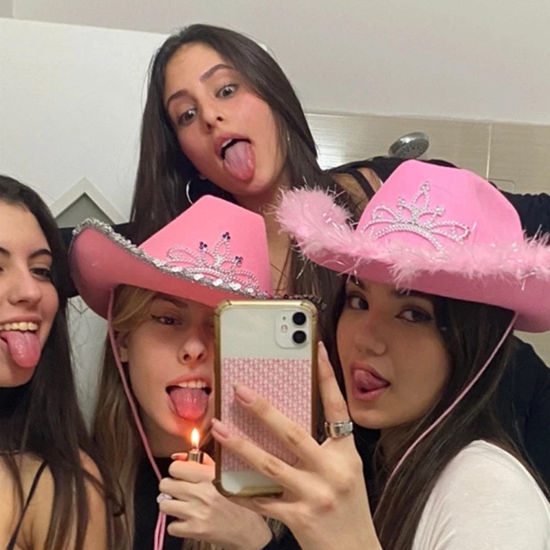 Han Mũ Cao Bồi Rộng Vành Có Dây Rút Tùy Chỉnh Dễ Phối Đồ Phong Cách Cao Bồi Phương Tây Cho Giáng