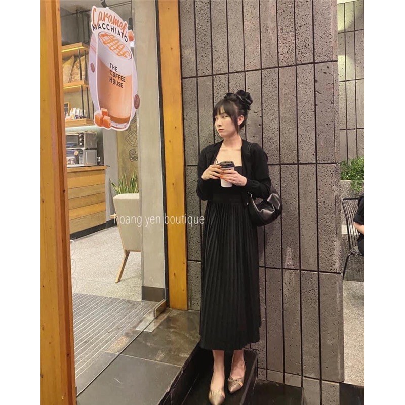 Chân váy thun xếp ly dáng dài ( hàng có sẵn ) | BigBuy360 - bigbuy360.vn