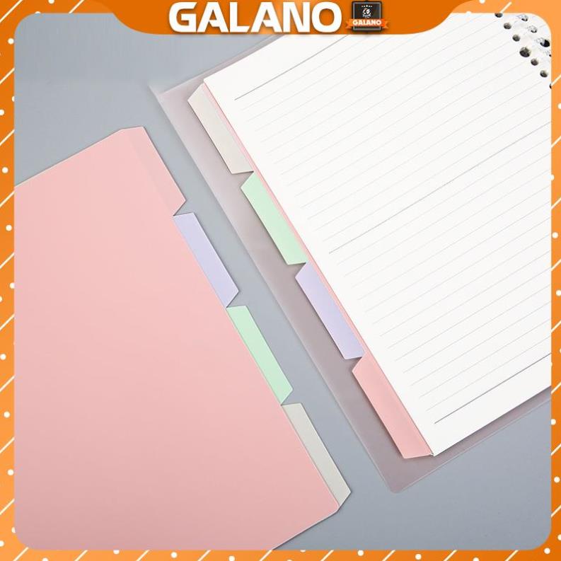 Bìa sổ còng binder GALANO tab phân trang A5 20 lỗ 4 màu tiện dụng SN-001386