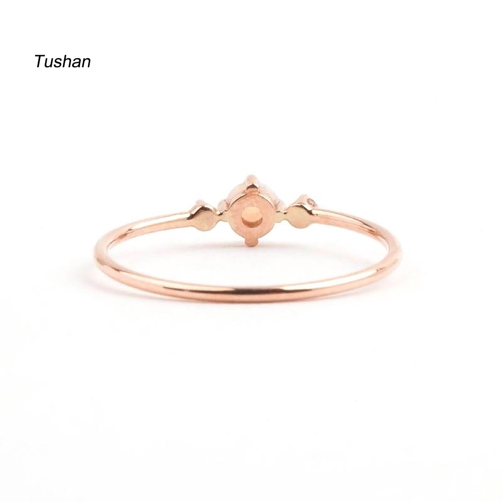 Dụng Cụ Kéo Căng TUSHNhẫn Đính Hôn Đính Đá Opal Nhân Tạo Thời Trang Dành Cho Nữ