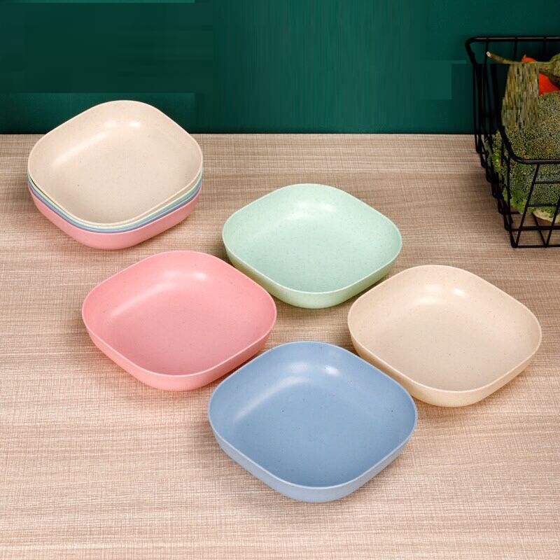 Set 8 Đĩa Lúa Mạch Vuông (4 Đĩa Sâu, 4 Đĩa Nông)