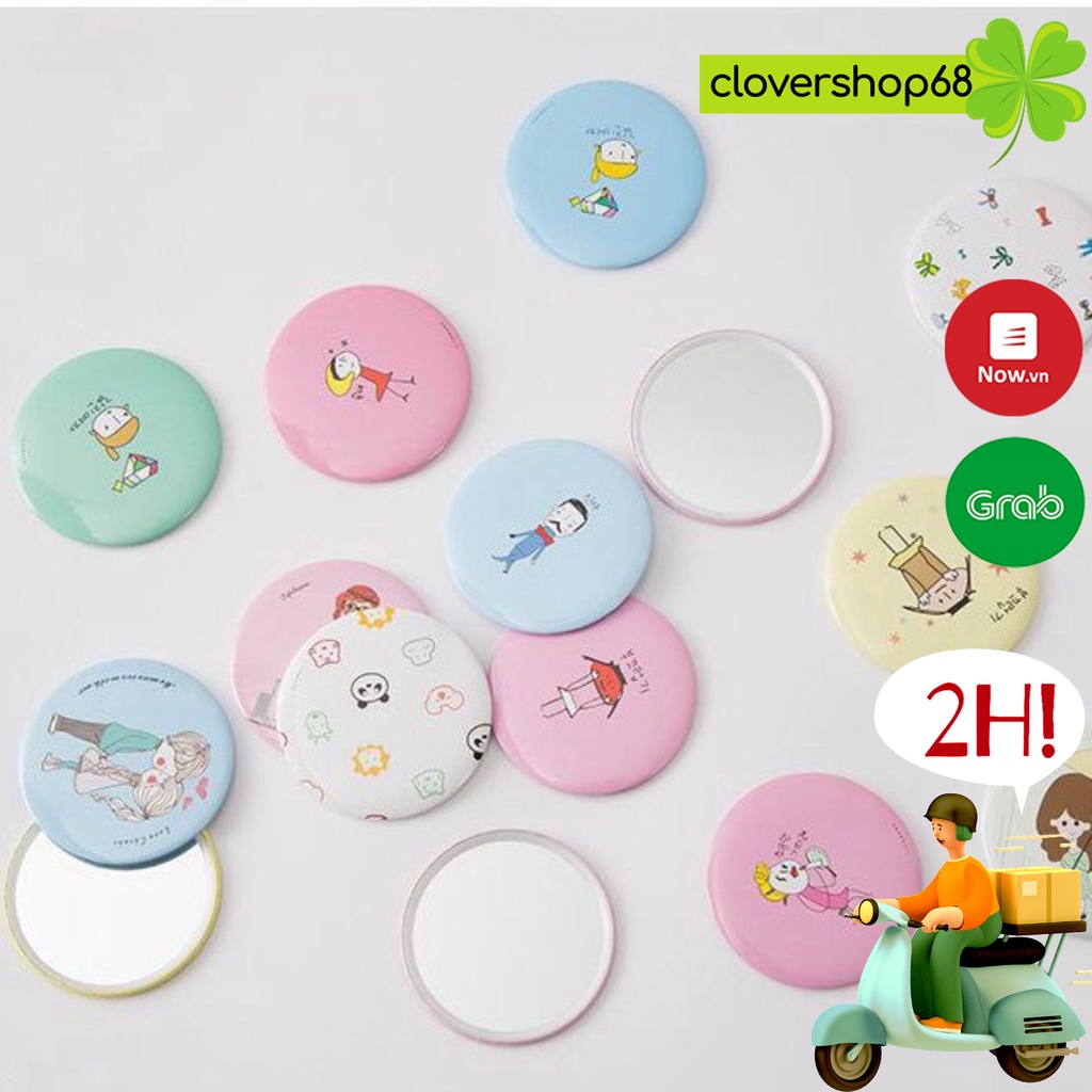 Gương mini bỏ túi cầm tay dễ thương - Gương tròn cầm tay   🍀 Clovershop68 🍀