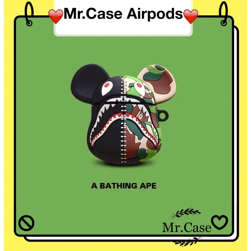 Case Airpods 1/2 Pro Vỏ Ốp Đựng Tai Nghe Bearbrick Bape - Mr.Case Airpods