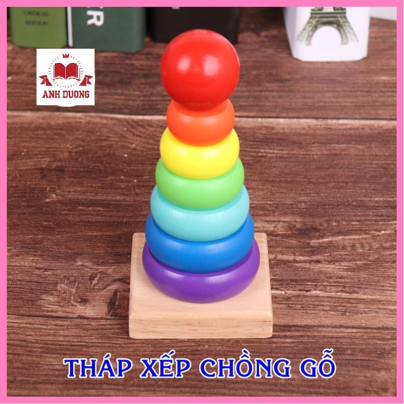 XẾP CHỒNG GỖ CẦU VỒNG MINI - PHÁT TRIỂN TRÍ TUỆ CHO BÉ