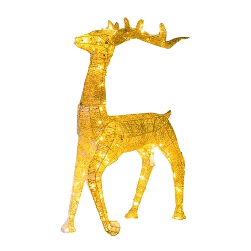 Led Glowing Reindeer Ornament Deer Pulll Car Decor for Decoration Led Light