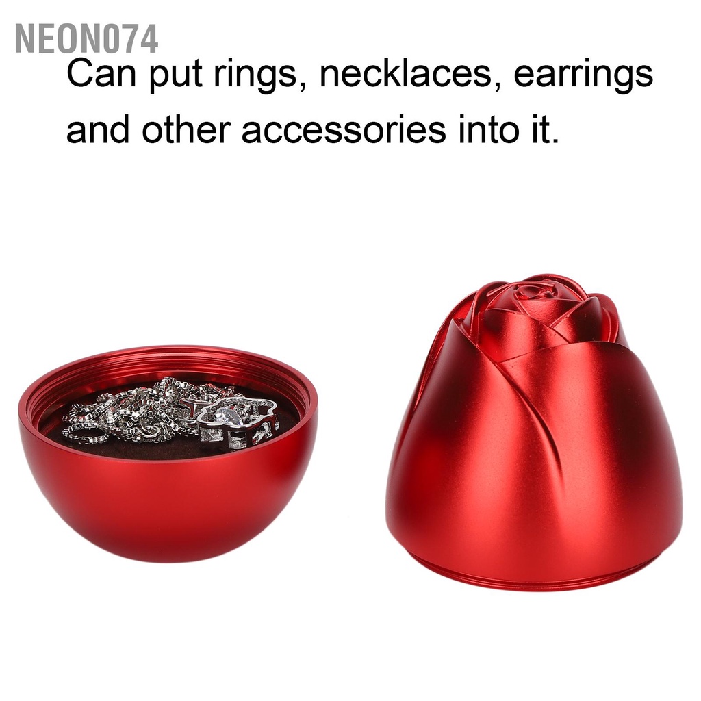 Neon074 Trang sức Vòng cổ Hộp quà Hoa hồng Bộ Ngày lễ tình nhân Phụ nữ