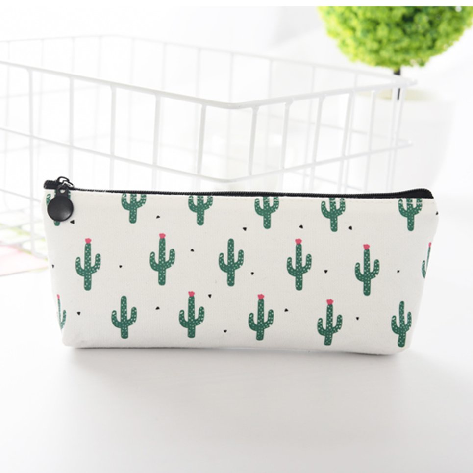 Túi đựng bút có khóa kéo hình cây xương rồng D8