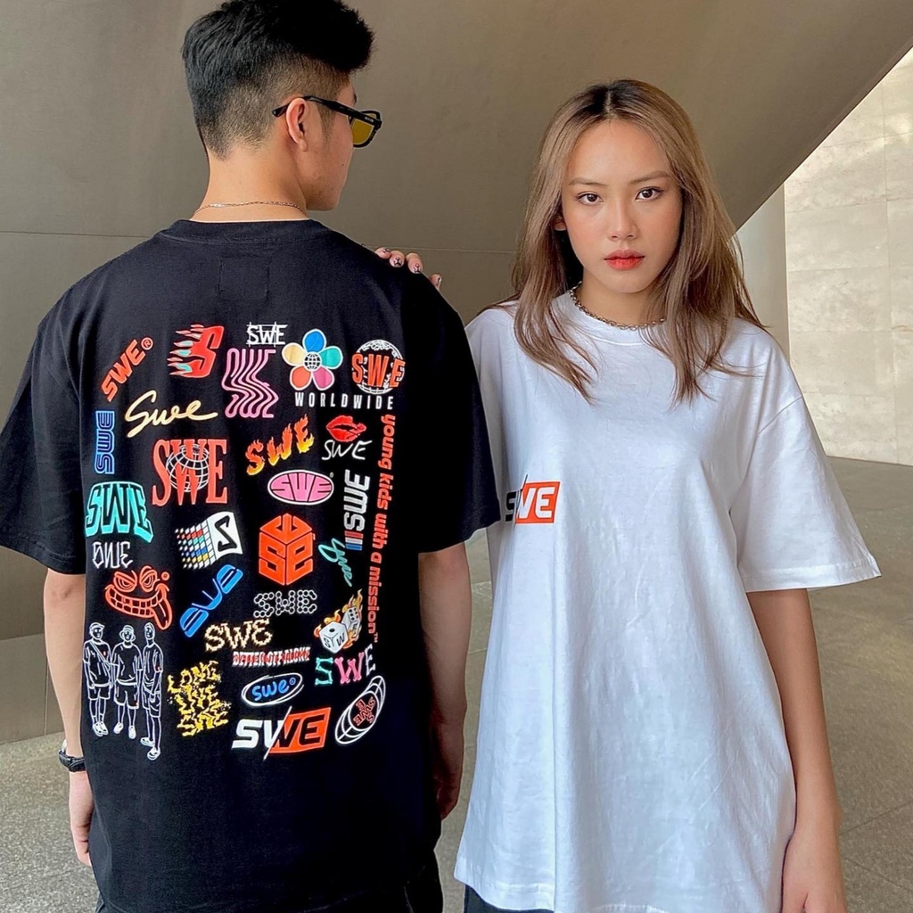 Áo Phông Rộng STYLE Áo Thun Nữ Nam Form Rộng Unisex Basic Local Brand SWE Freesize Phong Cách Ulzzang SE007