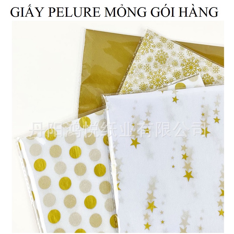 (50x70cm)-(10 TỜ)-Màu Vàng - Giấy Pelure Mỏng Gói Hàng Hóa, Dùng Lót Trong Hộp Quà, Chống Ẩm Tốt, In Họa Tiết Dễ Thương