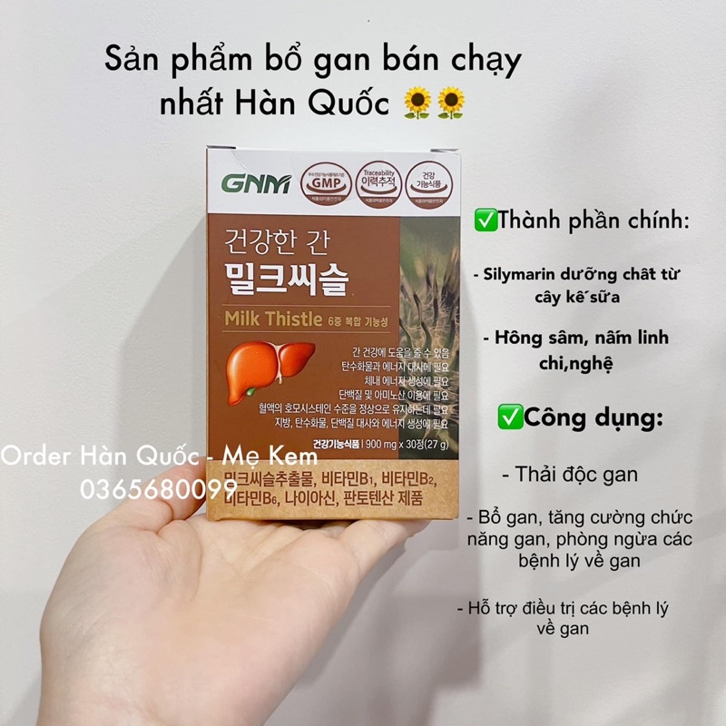 Viên uống bổ gan GNM NATURAL MILK THISTLE HÀN QUỐC 30 viên
