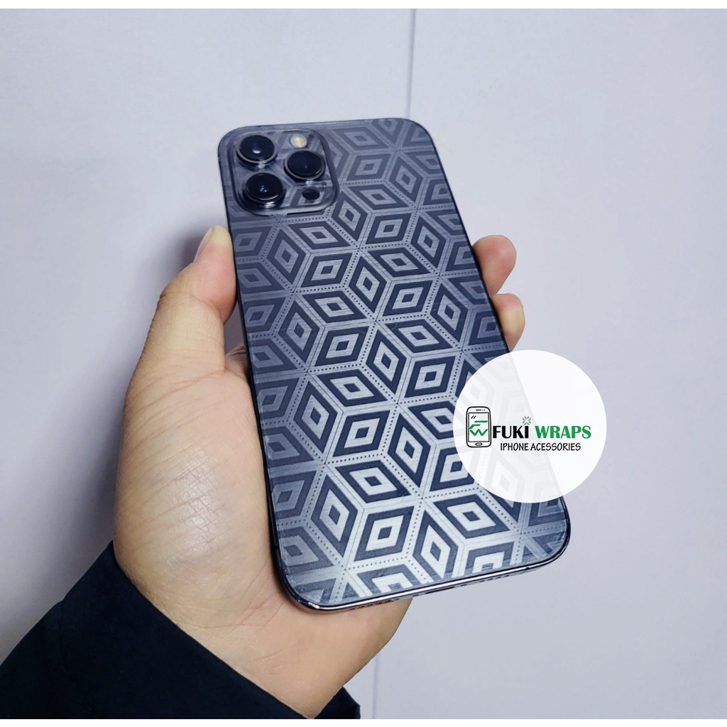 Miếng Dán Skin PPF 4D Khối Rubik Full Viền Dành Cho ip 14promax , 13 Pro Max , 12 Pro Max , 11 Pro Max  - FukiShop