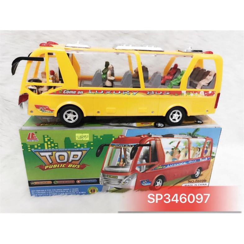 Mô hình xe ô tô Bus chở khách chạy pin có đèn và nhạc cỡ lớn