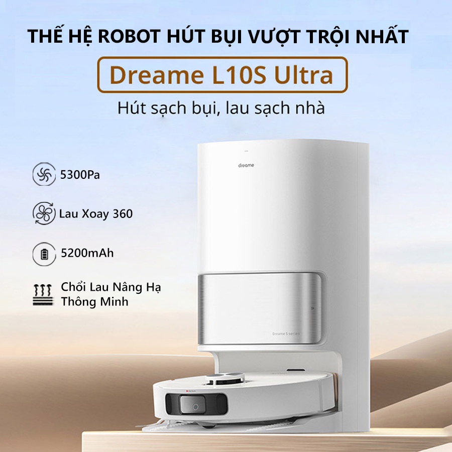 Robot, Máy Hút Bụi Lau Nhà Thông Minh Dreame L10S Ultra/ L10s Ultra SE –Tự Động Giặt Giẻ - Sấy Khô - Đổ Rác