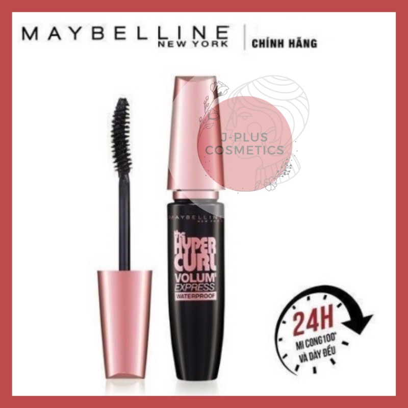 Mascara Dài Mi và Cong Mi Maybelline New York Hyper Curl Waterproof Chuốt Mi Đen Không Lem Không Trôi 9.2ml