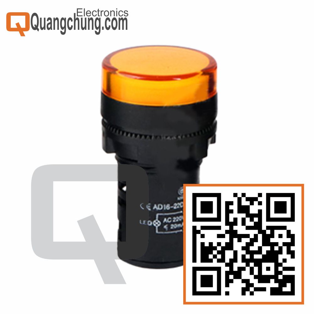 Đèn Báo Vàng 22mm 220V AD16-22DS