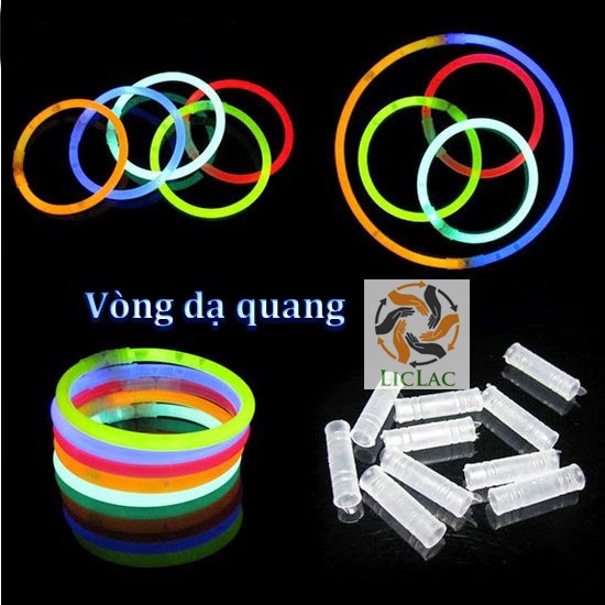Hộp 100 Vòng Tay dạ Quang - Que Phát Sáng ( Glow Stick ) - LICLAC
