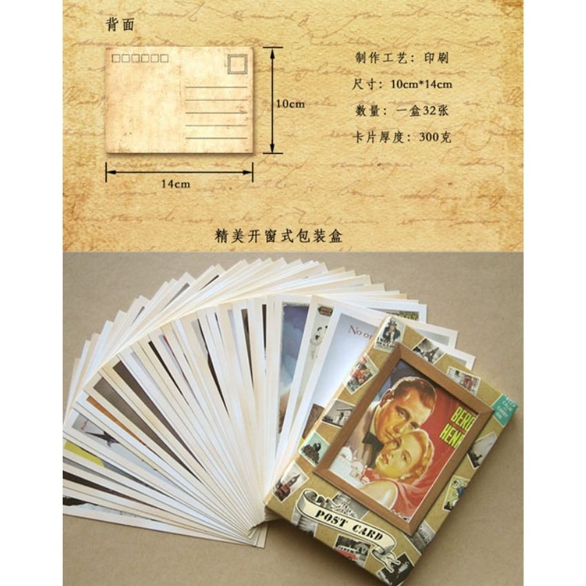 Hộp sticker chủ đề bìa tạp chí cổ điển 32 miếng DecorMe Hinh dan vintage trang trí sổ tay STKV