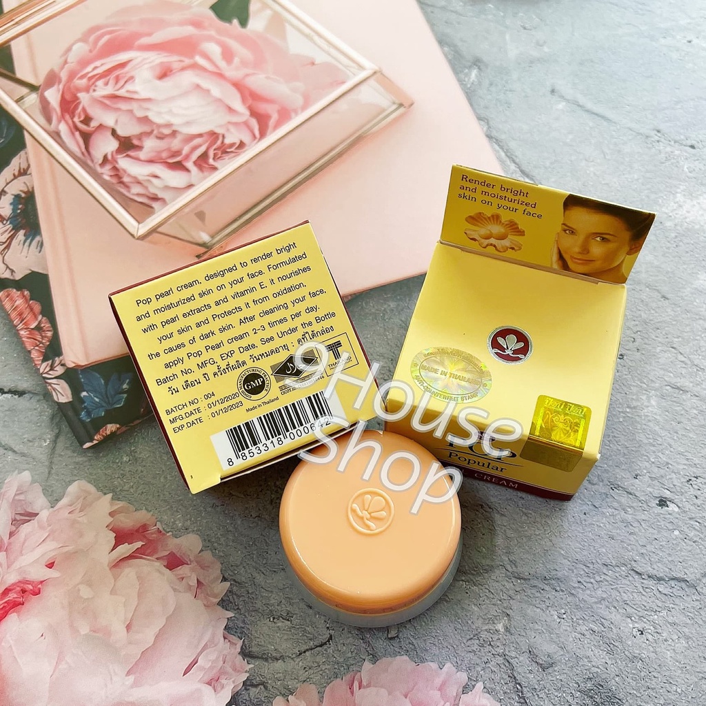 Date 12/2023 01 Kem Dưỡng Trắng Da Tinh Chất Pearl POP PoPular Cream Thái Lan (Giảm Nám, Tàn Nhang, Thâm Mụn) Thái Lan