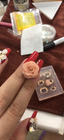 Phụ kiện nails - hoa bột - hồng đại