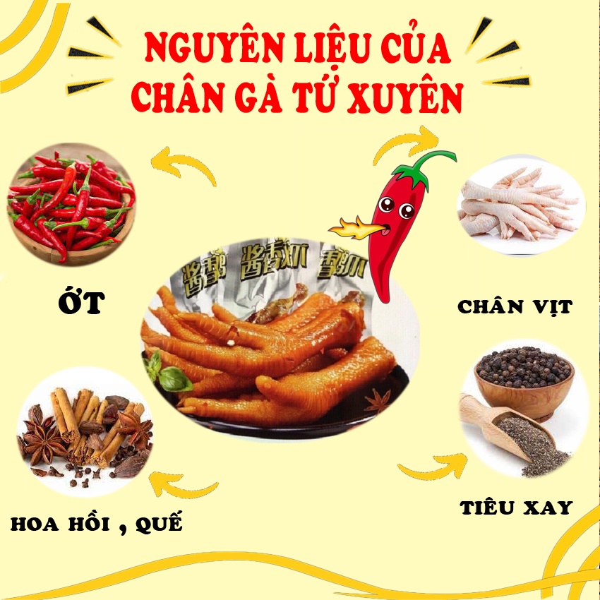 Chân gà cay Tứ Xuyên trung quốc ăn vặt gói 32 gam siêu ngon