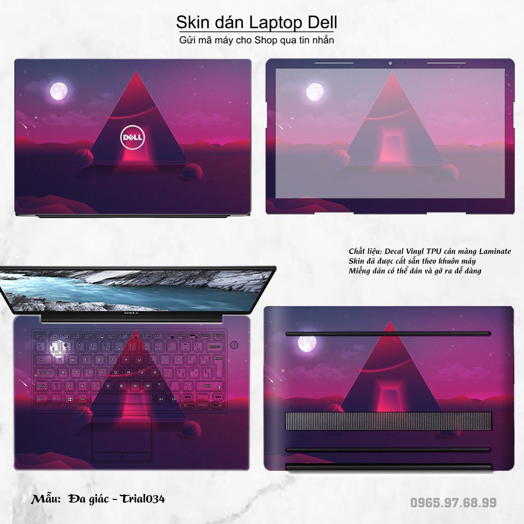 Skin dán Laptop Dell in hình Đa giác bộ 6 (inbox mã máy cho Shop)