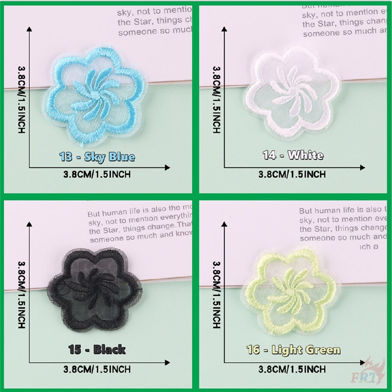 ☸ Sticker Ủi Thêu Hình Hoa Organza ☸ 1 Cái Tự May Thêu Trên Sắt Trên Huy Hiệu Miếng Vá