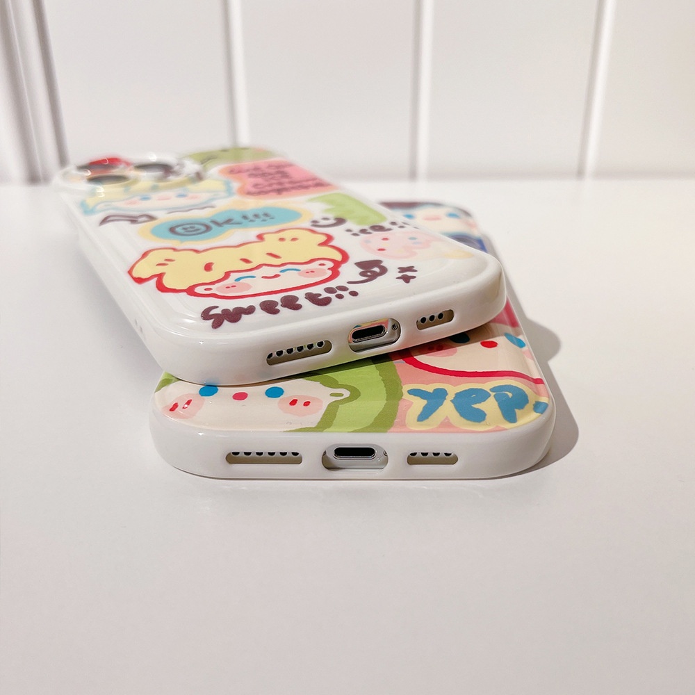 Ốp lưng iphone graffiti hoạt hình dễ thương cho Iphone 7 8 Plus SE X XS XS Max 11 12 13 14 15 Pro Max Plus