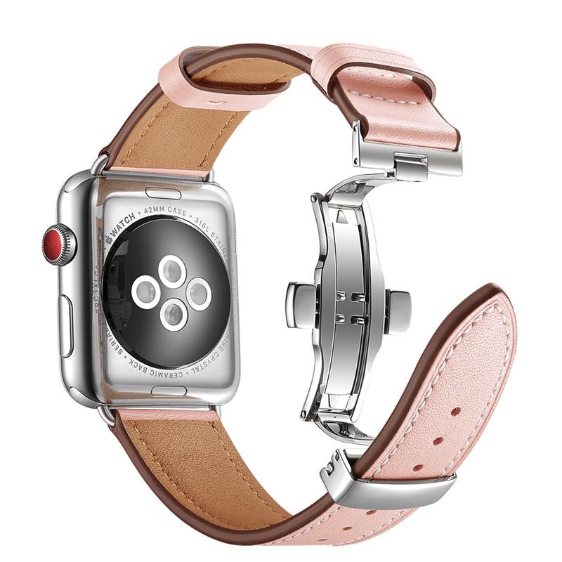 Dây Đeo Da Thay Thế Có Khóa 45mm 44mm 42mm 40mm Cho Đồng Hồ Thông Minh Iwatch series 7 45mm 44mm