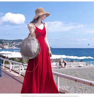 Ha- đầm maxi 2 dây Đan lưng