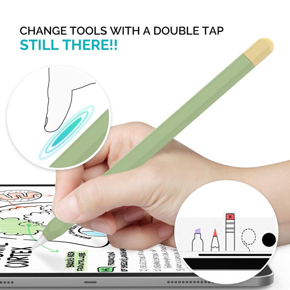 Ốp/Case Silicon Pencil 2 Kiểu Bút Chì AHASTYLE Chống Bẩn, Chống Trầy, Có Thể Sạc Mà Không Cần Tháo Ốp
