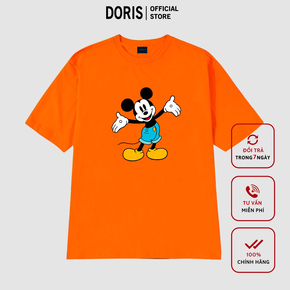 Áo thun MICKEY QX chất liệu cotton 100% áo phông form rộng DORRIS N