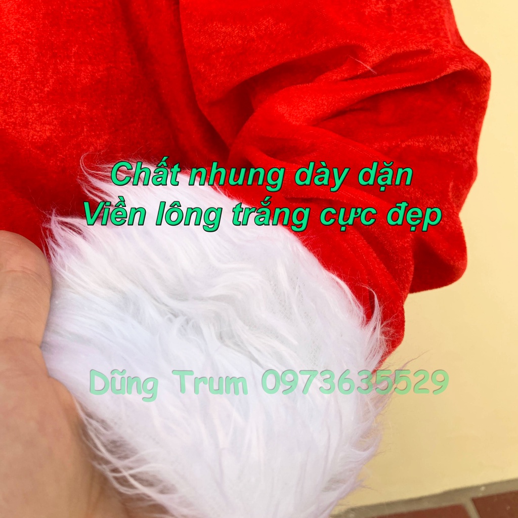 Bộ Ông Già Noel Chuẩn Chất Nhung Đầy Đủ Chi Tiết Siêu Đẹp