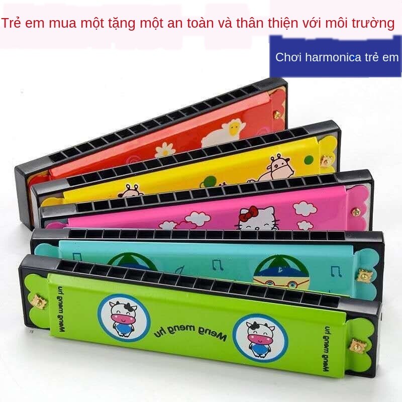 Mua Một Tặng Một Hai Trẻ Em Đồ Chơi Harmonica Dành Cho Người Lớn, Người Mới Bắt Đầu, Nhạc Cụ Cho Trẻ Em Câu Đố Mới Bắt Đầu Phim Hoạt Hình Kèn Harmonica16Lỗ