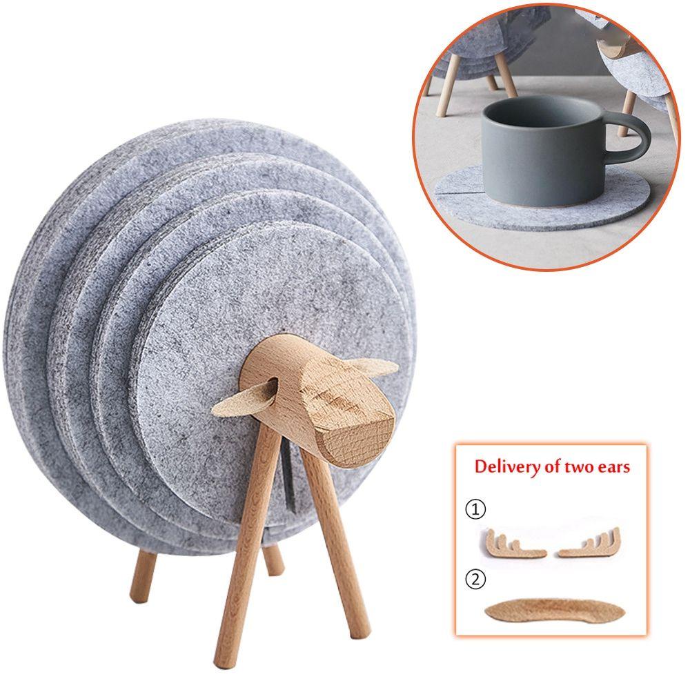 Đế Lót Ly Chống Trượt Hình Cừu Phong Cách Nhật Bản