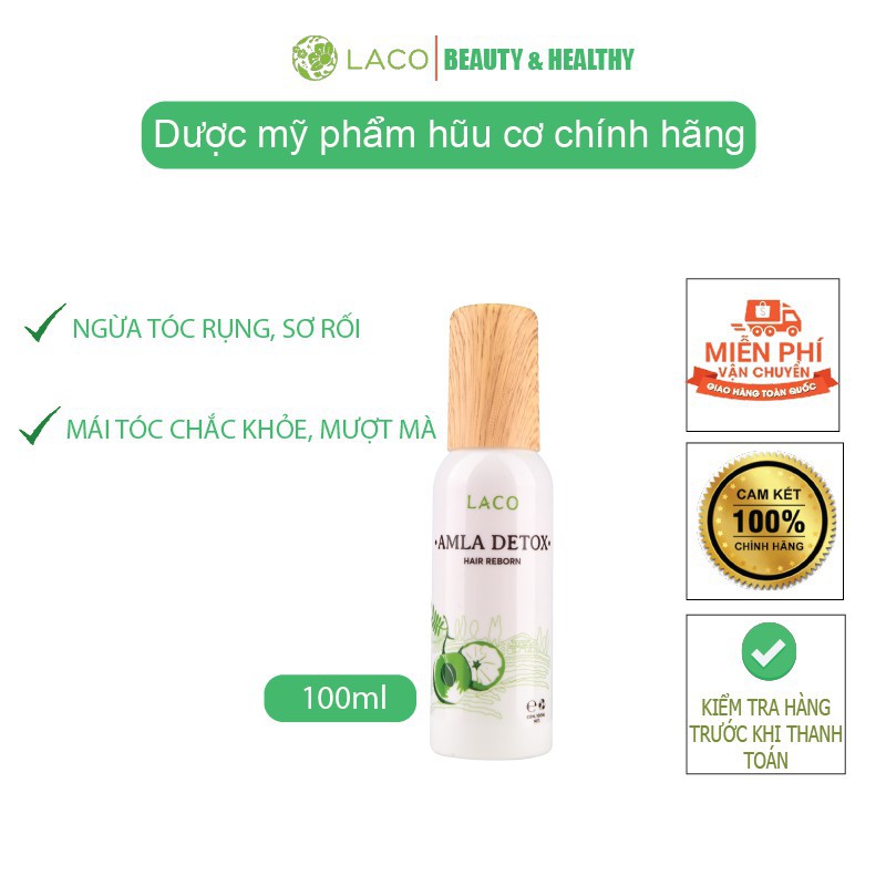 [HÀNG CHÍNH HÃNG] XỊT DƯỠNG TÓC AMLA REBORN LACO 100ML GIÚP TÓC SUÔN MƯỢT, THƠM THO