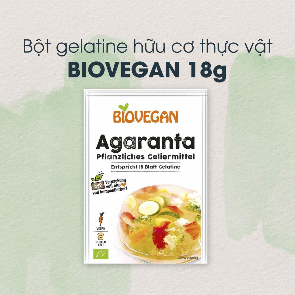 Bột Gelatine hữu cơ thực vật Biovegan 18g