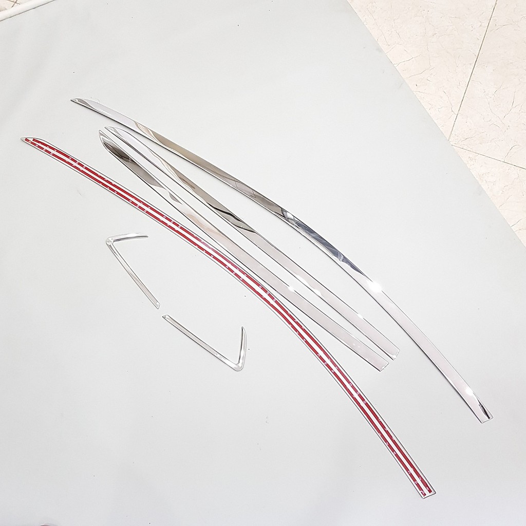 Bộ nẹp viền cong kính, chân kính inox xe Xpander 2018 đến nay