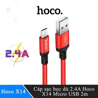 Cáp Sạc Micro Type C Hoco X14 bọc dù siêu bền có sạc nhanh
