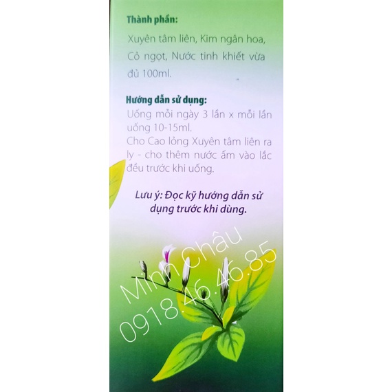Dung dịch uống Xuyên tâm liên dùng được cho người tiểu đường