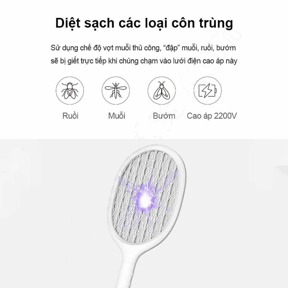 [CHÍNH HÃNG] Vợt bắt muỗi thông minh Xiaomi Solove P1, 2 Chế Độ Vợt Muỗi Kiêm Đèn Bắt Muỗi CAO CẤP, AN TOÀN
