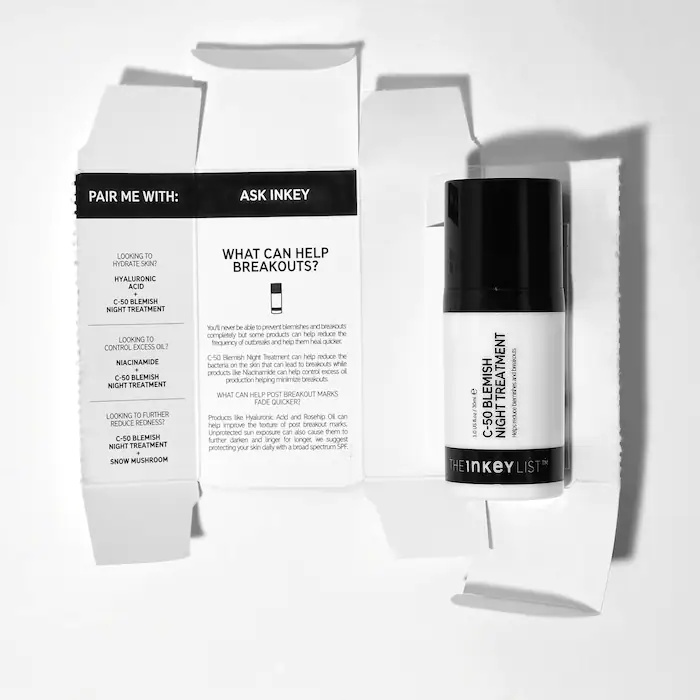 Serum dưỡng qua đêm The INKEY List C 50 C50 Blemish Night Treatment [BILL SEPHORA]