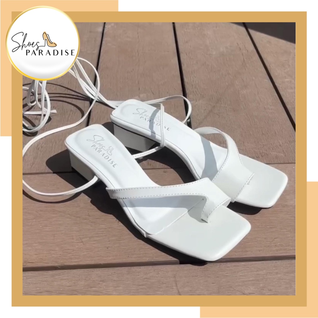 Giày sandal cao gót nữ dây dài xinh 3p nữ xỏ ngón chiến binh thời trang SHOES PARADISE SD012