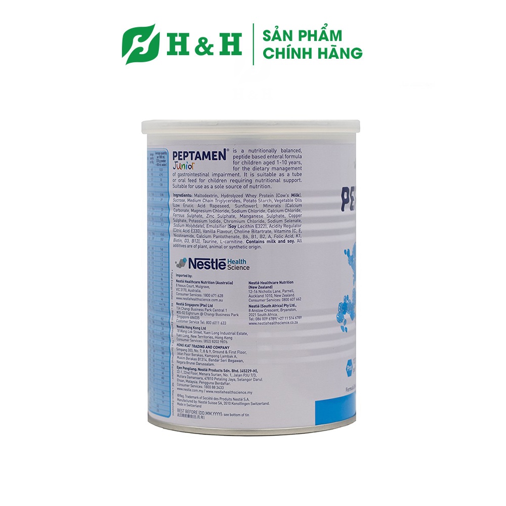 Sữa dành cho trẻ dị ứng đạm sữa bò, kém hấp thu PEPTAMEN JUNIOR (400g)