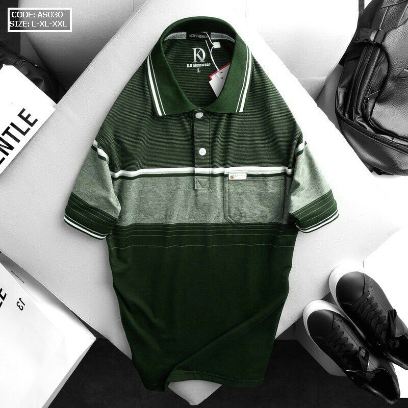 Áo Polo nam phối cổ bẻ có túi vải cá sấu Cotton xuất xịn,chuẩn form trẻ trung, thanh lịch | BigBuy360 - bigbuy360.vn