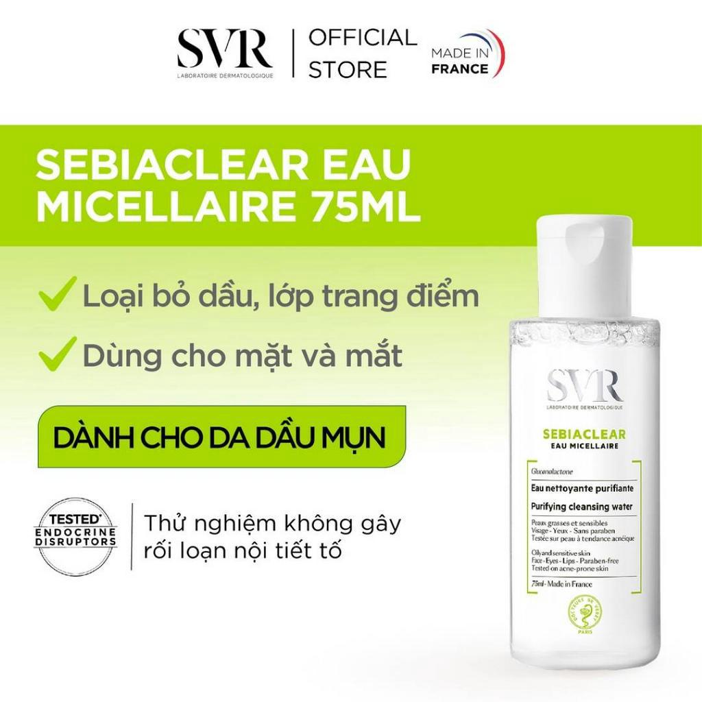 Nước Tẩy Trang SVR Cho Da Dầu, Nhạy Cảm Sebiaclear Eau Micellaire 75ml