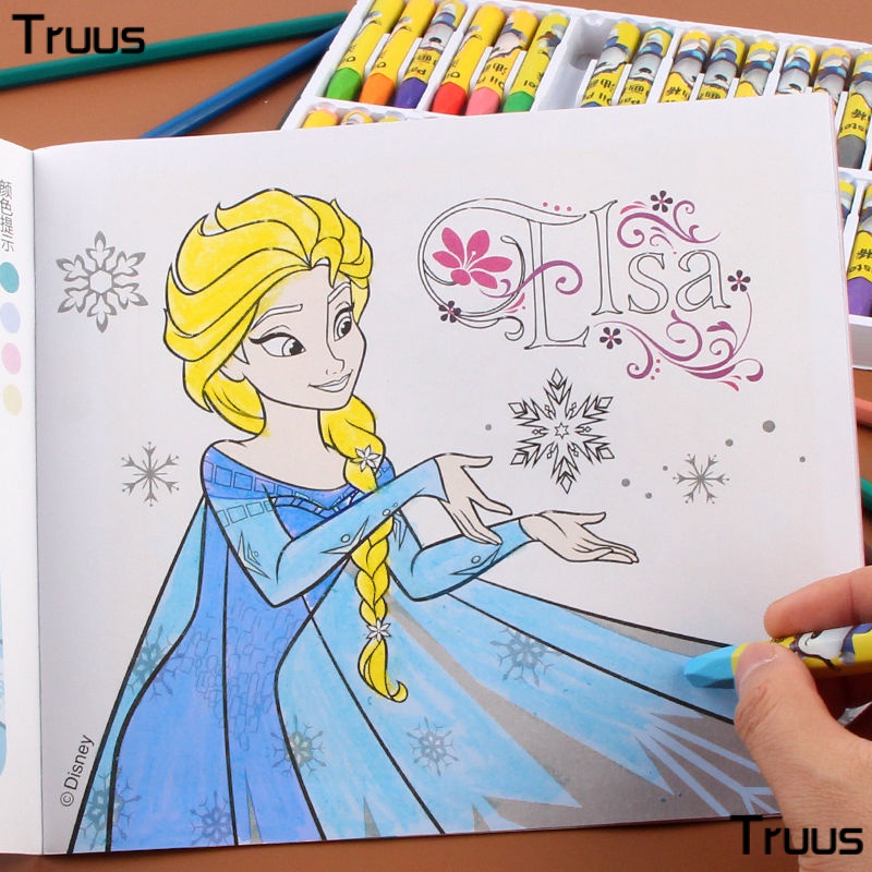 Sách Tô Màu Đơn Giản Hình Công Chúa Elsa Băng Tuyết Cho Học Sinh QRSR