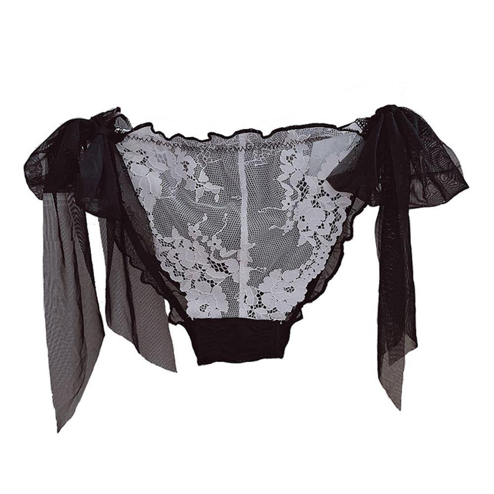 Quần Lót Cotton Phối Ren Lưới Thoáng Khí Thêu Họa Tiết Trái Đào Phong Cách Hàn Quốc Cho Nữ