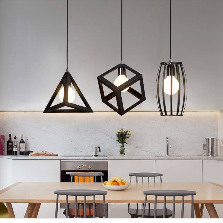 Đèn thả trang trí: Bộ ba đèn thả hình học( Đã kèm bóng LED 5W )