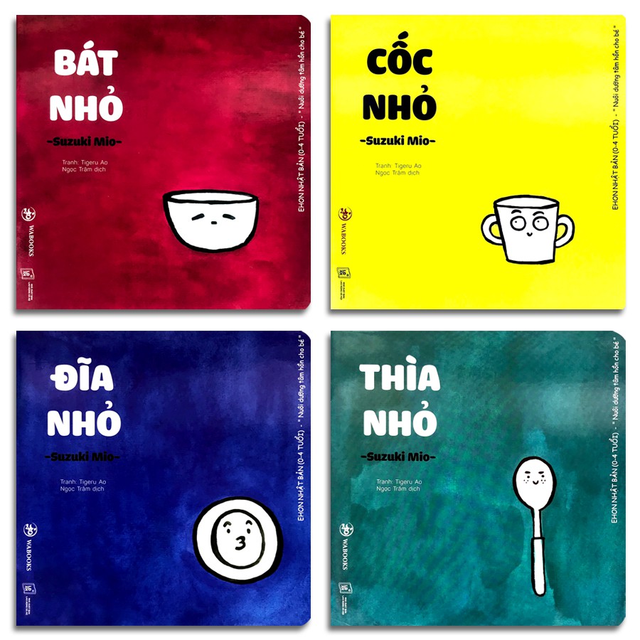 Sách Ehon - Combo 4 cuốn Đồ vật - Ehon Nhật Bản dành cho bé từ 0 - 4 tuổi