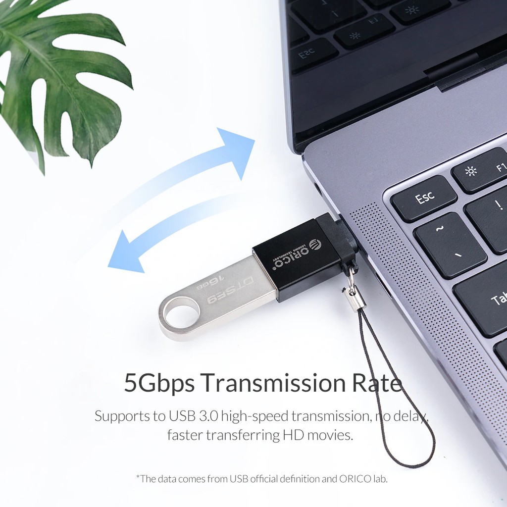 Đầu chuyển OTG Type-C sang USB 3.0 ORICO UT01 UT02 vỏ kim loại | Type-C to USB-A adapter